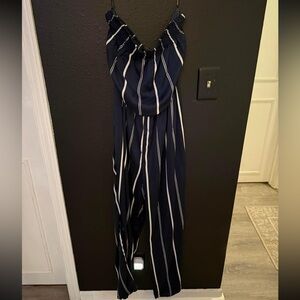 NAVY AND WHITE JUMPSUIT